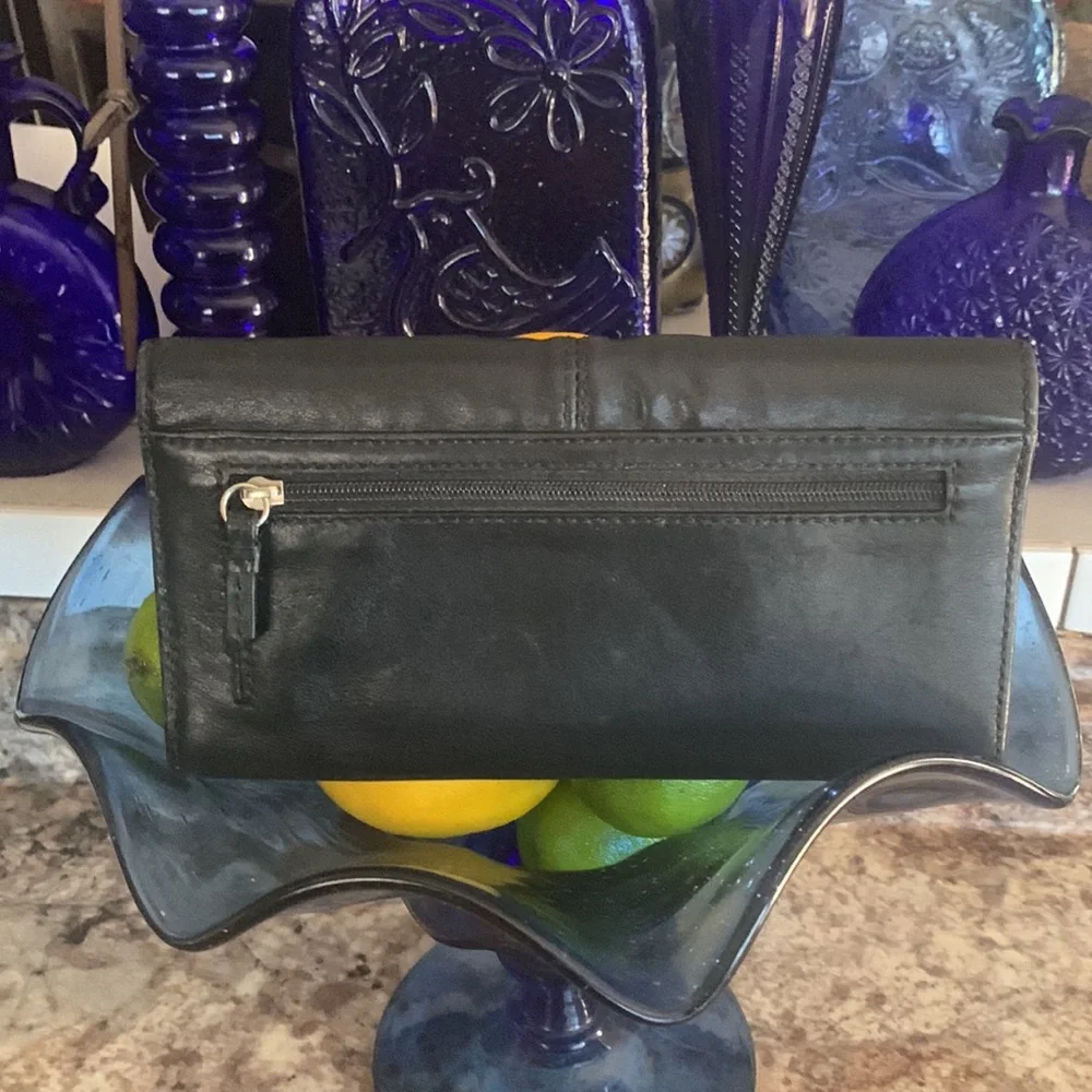 Coach Black Pleated Leather Wallet - Picture 2 of 6